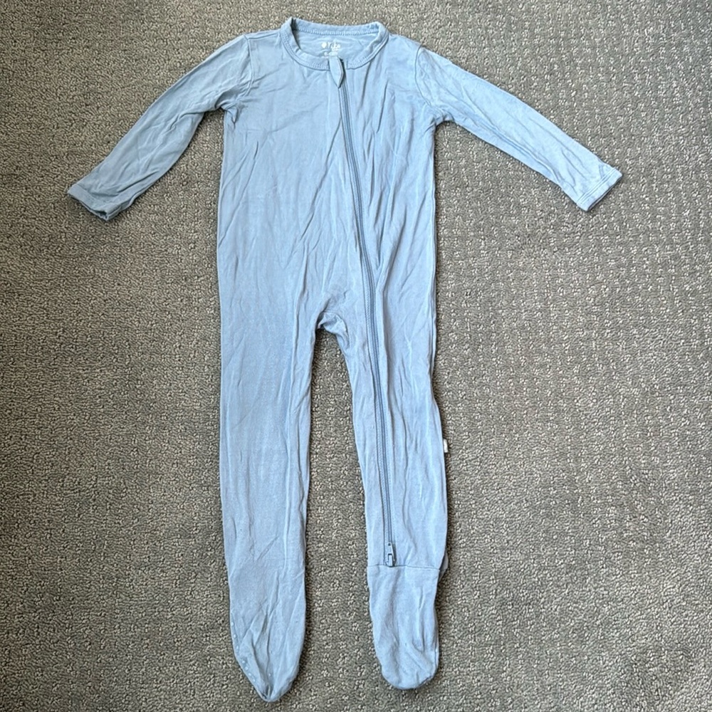 Kyte bamboo footie periwinkle blue 6-12 months